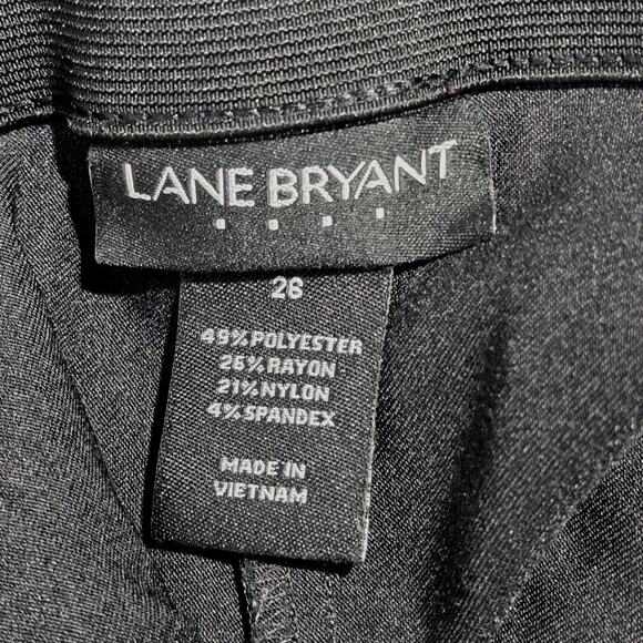 Lane Bryant Plus Size 28 Black Wide Leg Career Dress Pants 2 Button Classic - Picture 3 of 5